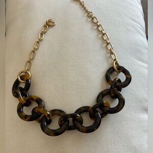J. Crew Tortoise and Gold Link Necklace